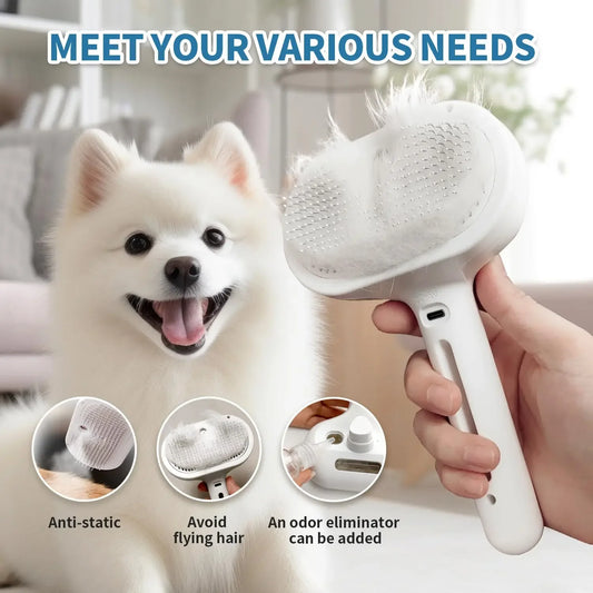Brosse a vapeur anti-poils pour chiens et chats -nettoyage rapide et efficace