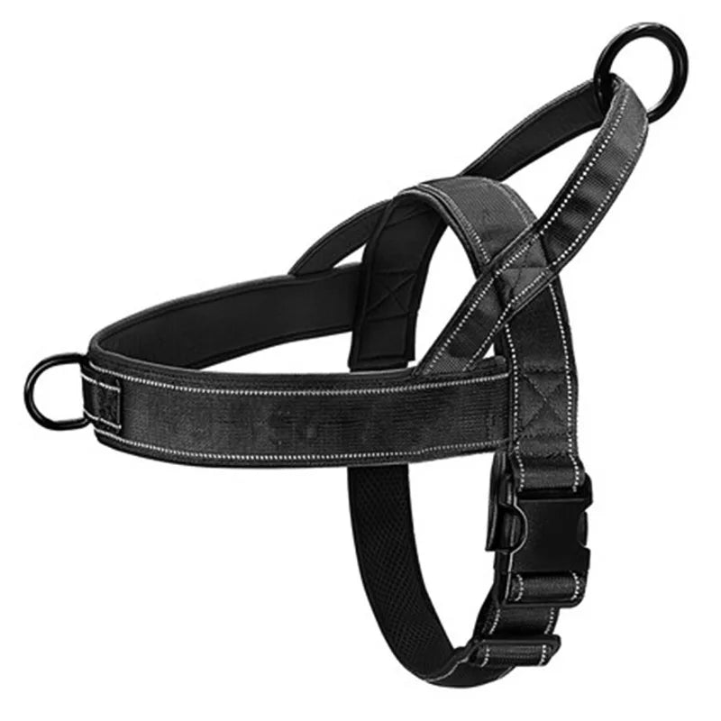 Harnais tactique anti-traction pour chien en nylon 1000D ajustable pour grands chiens, gilet d'entraînement extérieur avec poignée et éléments réfléchissants