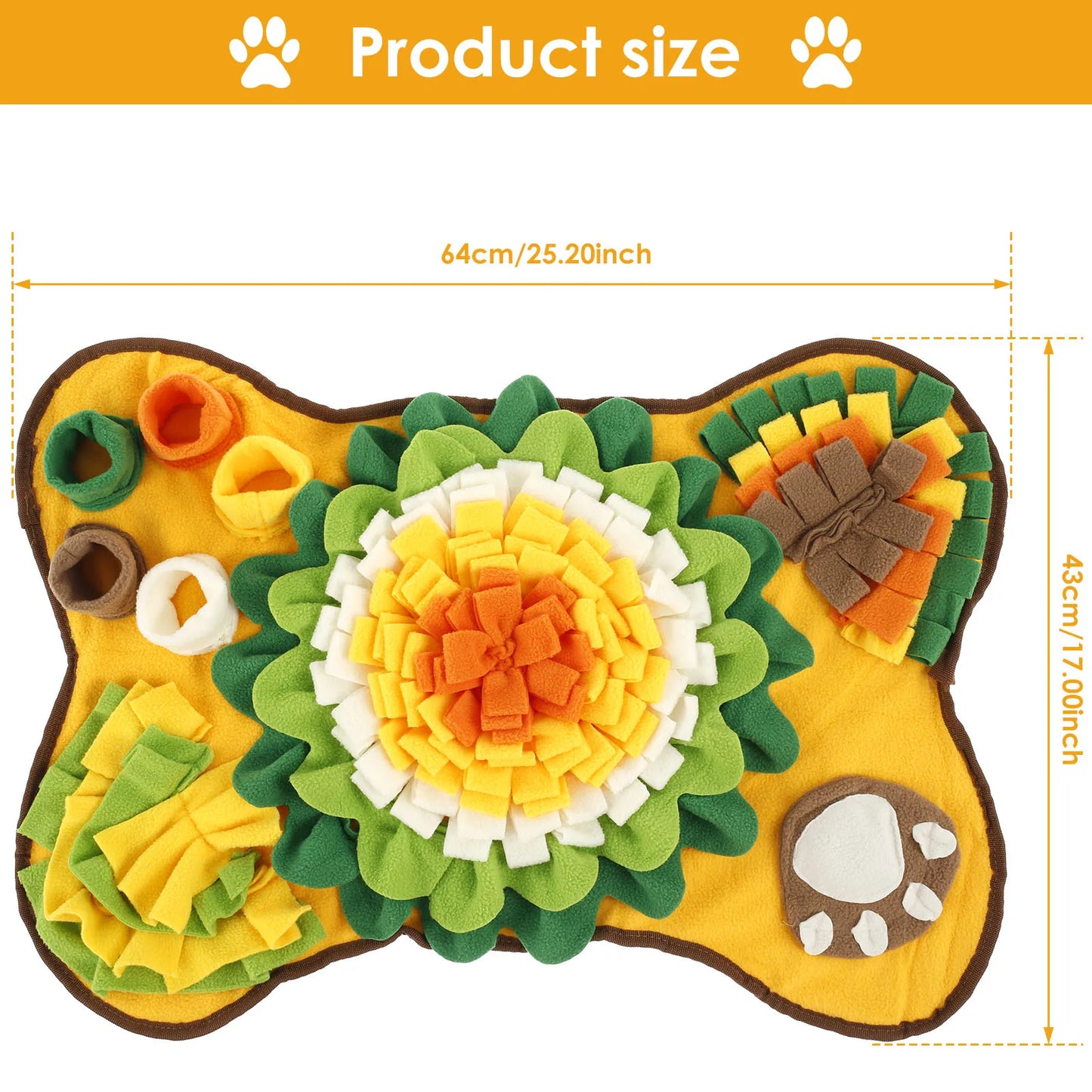 Tapis de fouille pour animaux de compagnie, antidérapant, en polyester doux, distributeur de friandises interactif pour chiens, idéal pour l'entraînement olfactif et l'alimentation lente.