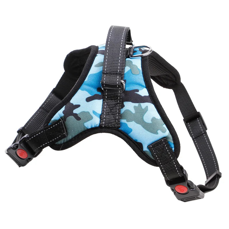Harnais pour chien robuste en nylon, avec collier rembourré et réglable, pour chiens de grande, moyenne et grande taille (Husky, etc.).