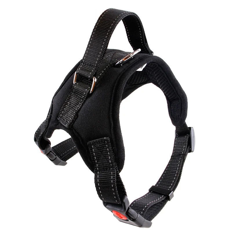 Harnais pour chien robuste en nylon, avec collier rembourré et réglable, pour chiens de grande, moyenne et grande taille (Husky, etc.).