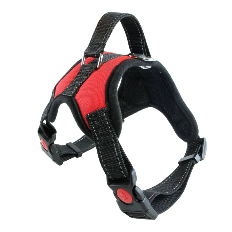 Harnais pour chien robuste en nylon, avec collier rembourré et réglable, pour chiens de grande, moyenne et grande taille (Husky, etc.).