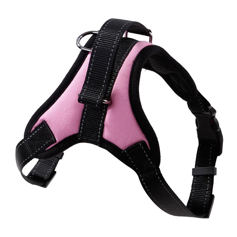 Harnais pour chien robuste en nylon, avec collier rembourré et réglable, pour chiens de grande, moyenne et grande taille (Husky, etc.).