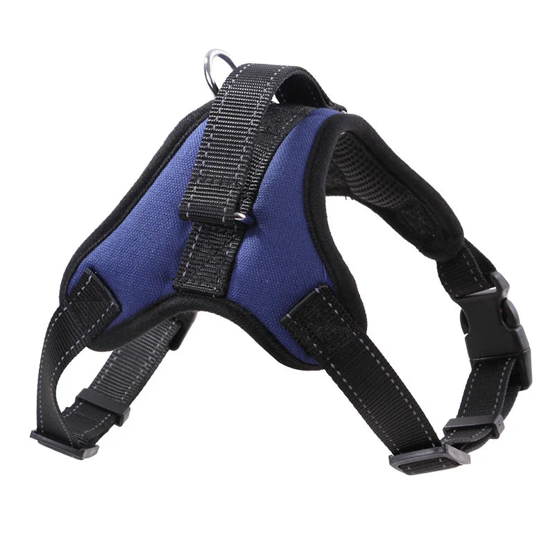 Harnais pour chien robuste en nylon, avec collier rembourré et réglable, pour chiens de grande, moyenne et grande taille (Husky, etc.).