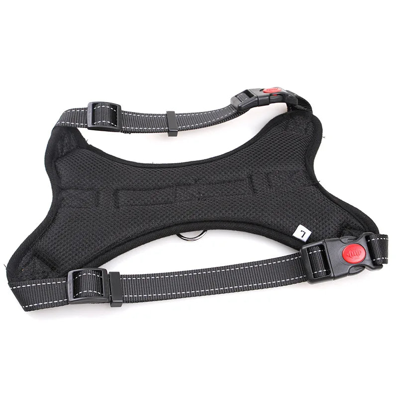 Harnais pour chien robuste en nylon, avec collier rembourré et réglable, pour chiens de grande, moyenne et grande taille (Husky, etc.).
