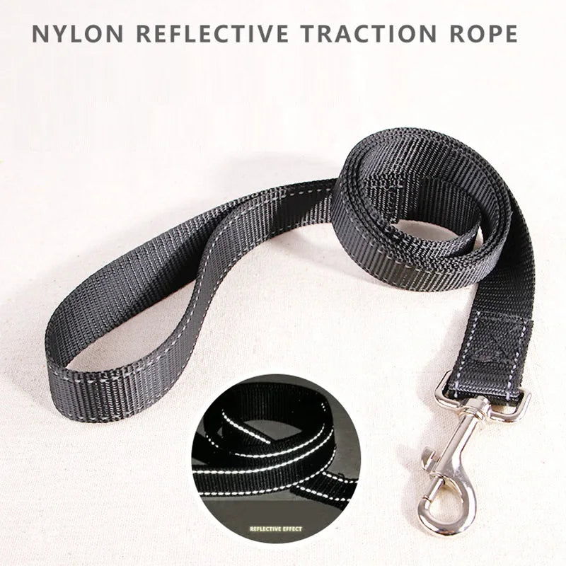 Harnais pour chien robuste en nylon, avec collier rembourré et réglable, pour chiens de grande, moyenne et grande taille (Husky, etc.).