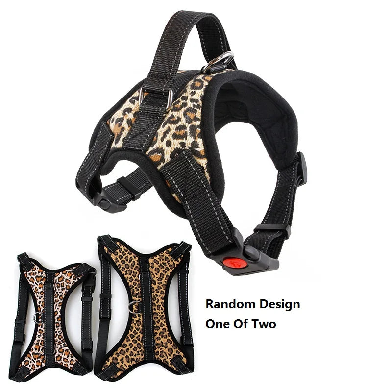 Harnais pour chien robuste en nylon, avec collier rembourré et réglable, pour chiens de grande, moyenne et grande taille (Husky, etc.).