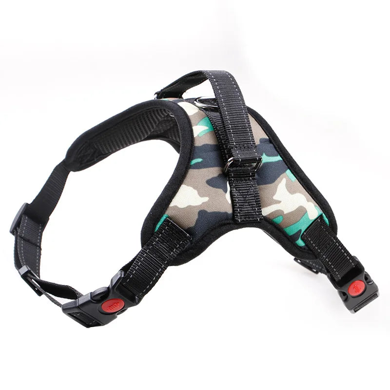 Harnais pour chien robuste en nylon, avec collier rembourré et réglable, pour chiens de grande, moyenne et grande taille (Husky, etc.).