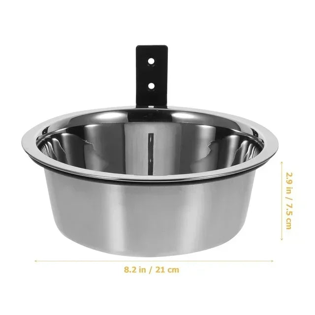 Gamelle murale pour animaux de compagnie, gamelle fixe pour cage de chien, gamelle suspendue en acier inoxydable pour chien et chat, gamelle durable pour chiot et chaton, gamelle pour eau et nourriture