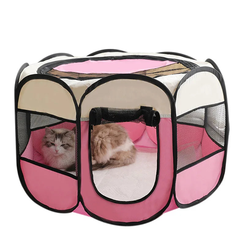 Cages pliables pour chats et chiens, cages pour chats et chiens, salles de mise bas, animaux de compagnie, cages octogonales, clôtures respirantes, tentes, résistantes aux griffes