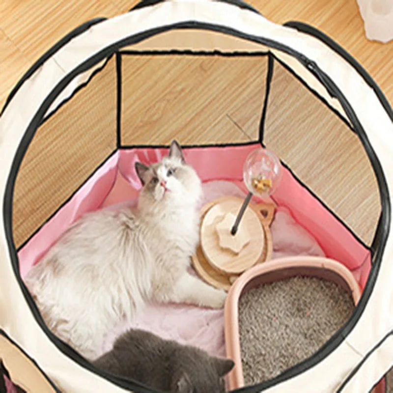 Cages pliables pour chats et chiens, cages pour chats et chiens, salles de mise bas, animaux de compagnie, cages octogonales, clôtures respirantes, tentes, résistantes aux griffes