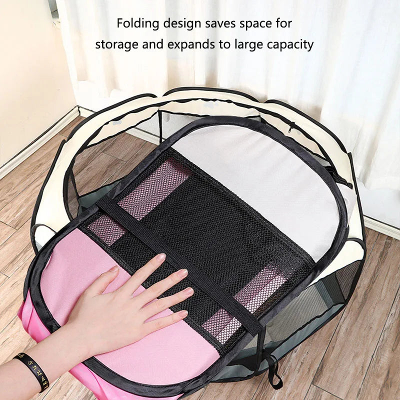 Cages pliables pour chats et chiens, cages pour chats et chiens, salles de mise bas, animaux de compagnie, cages octogonales, clôtures respirantes, tentes, résistantes aux griffes