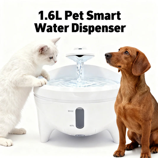 Fontaine d'eau intelligente de 1,6 L, dispensateur d'eau automatique avec fenêtre visuelle, ultra silencieux, sûr pour chats et petits chiens, accessoires pour animaux de compagnie