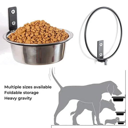 Gamelle murale pour animaux de compagnie, gamelle fixe pour cage de chien, gamelle suspendue en acier inoxydable pour chien et chat, gamelle durable pour chiot et chaton, gamelle pour eau et nourriture