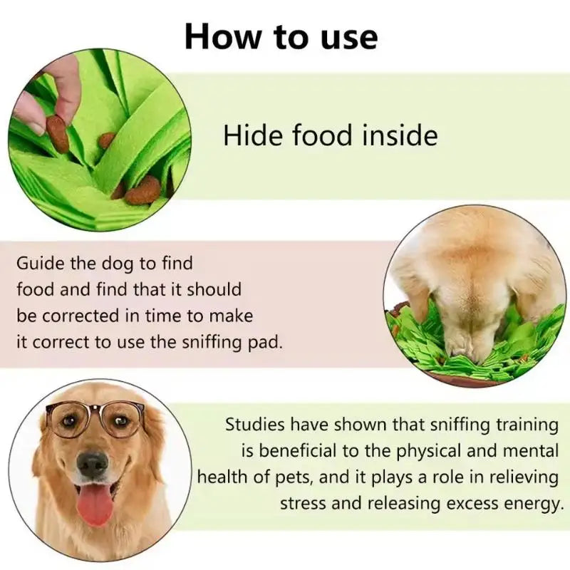 Tapis de fouille NewPet pour chiens, jeu d'alimentation interactif anti-ennui, encourage les instincts de recherche de nourriture naturels pour chats et chiens, utilisable en voyage dans les gamelles