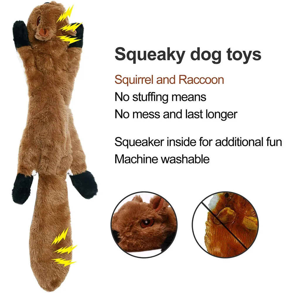 Jouet pour chien amusant en peluche sans rembourrage, avec couineur, imitant un animal. Peluche résistante et sans rembourrage, jouet à mâcher pour chien, jouet à froisser pour animaux de compagnie.