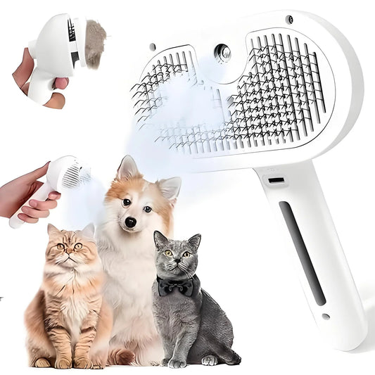 Brosse a vapeur anti-poils pour chiens et chats  -nettoyage rapide et efficace