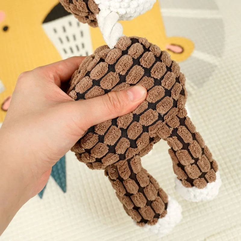Jouet interactif pour chiens et chats, corde en coton gris-brun, peluche âne sonore, jouet de dressage créatif à mâcher pour animaux de compagnie