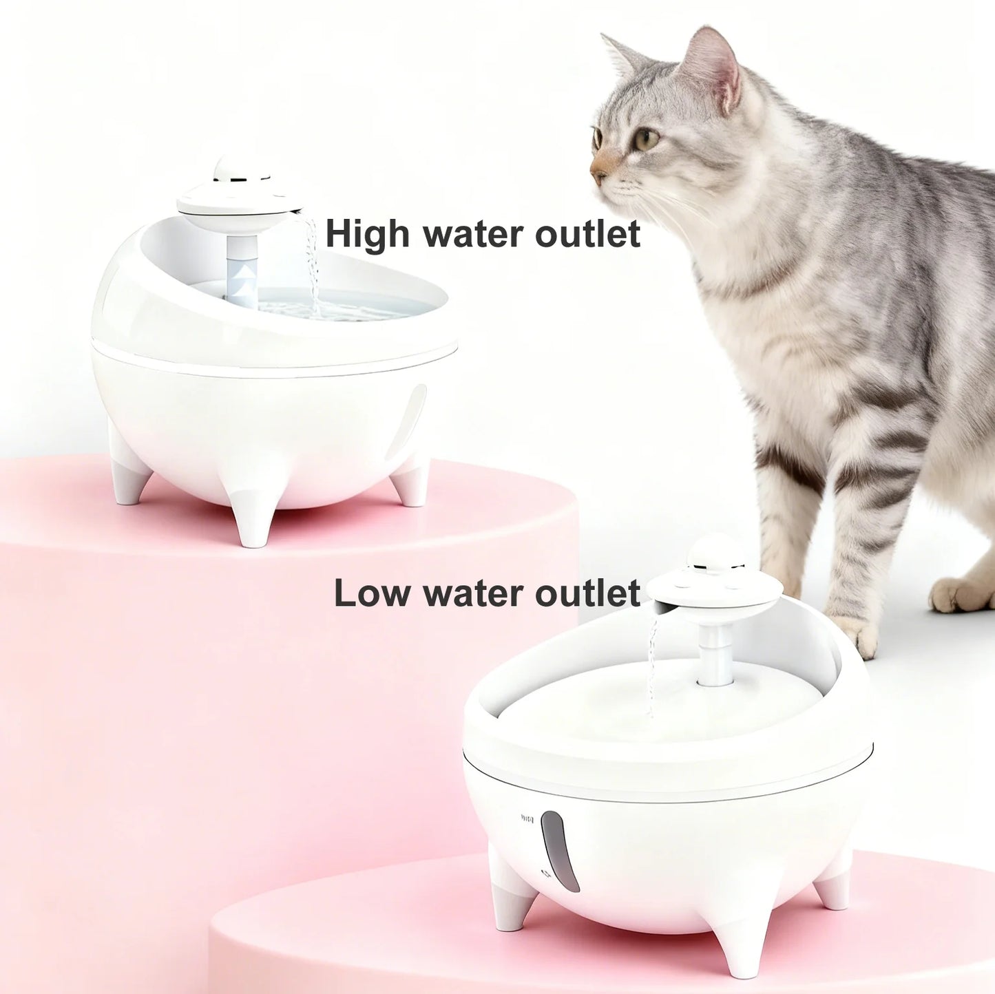 Fontaine d'eau intelligente de 1,6 L, dispensateur d'eau automatique avec fenêtre visuelle, ultra silencieux, sûr pour chats et petits chiens, accessoires pour animaux de compagnie