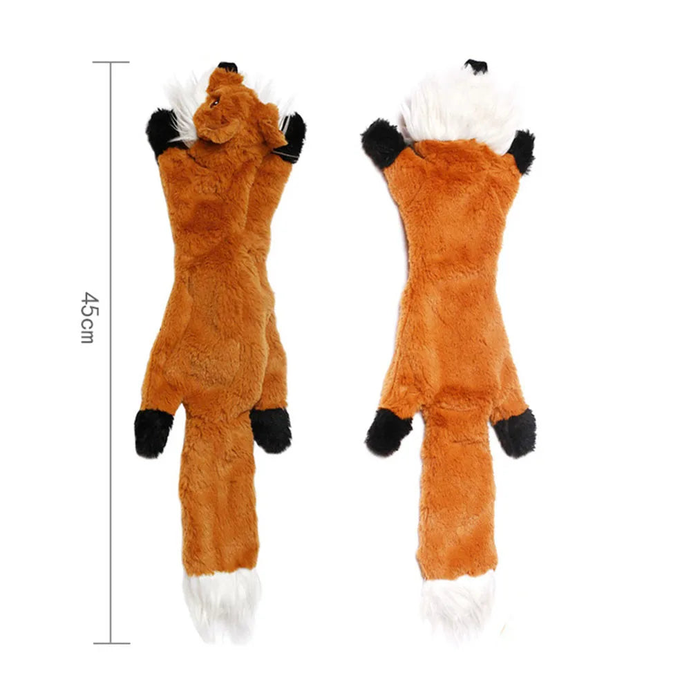 Jouet pour chien amusant en peluche sans rembourrage, avec couineur, imitant un animal. Peluche résistante et sans rembourrage, jouet à mâcher pour chien, jouet à froisser pour animaux de compagnie.