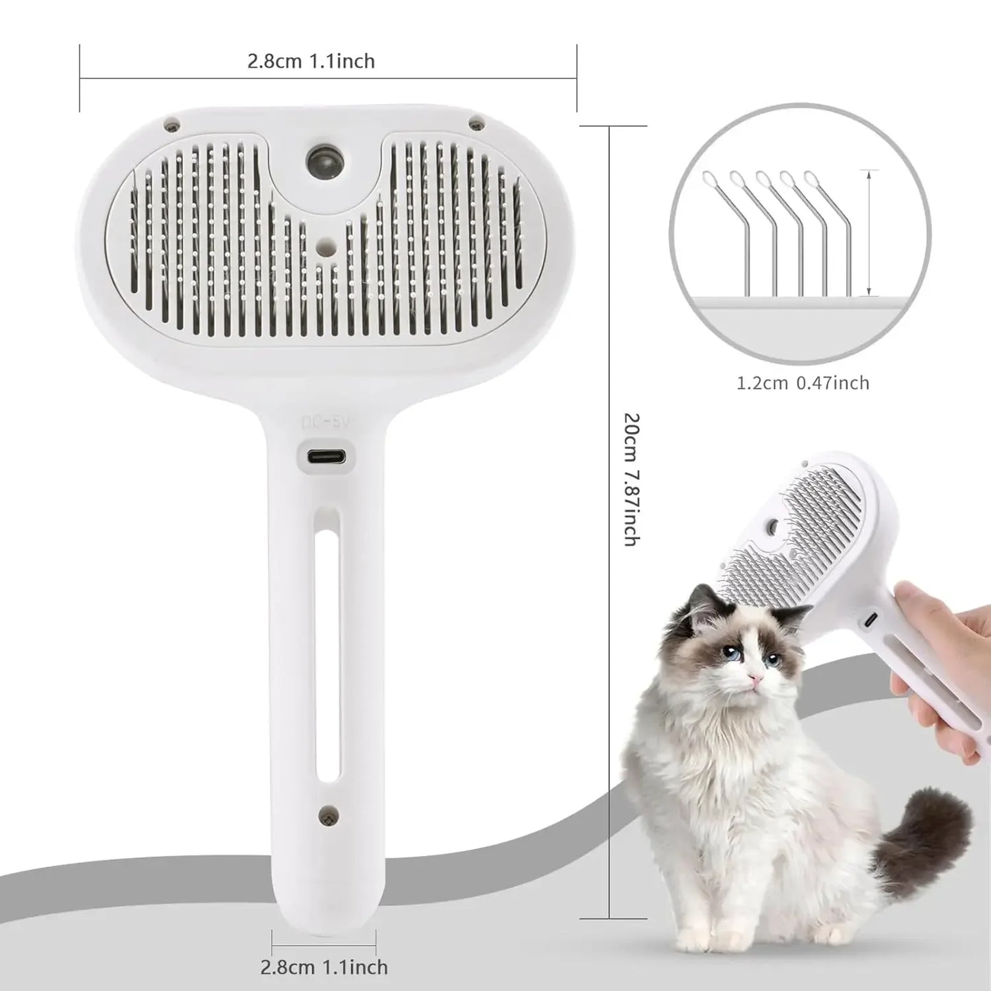 Brosse a vapeur anti-poils pour chiens et chats  -nettoyage rapide et efficace