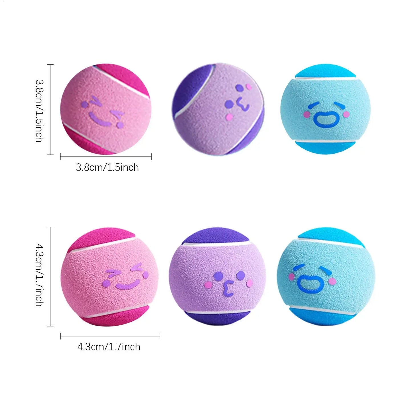 Balles de tennis pour chiens 6 Pièces Petit exercice pour animaux de compagnie Fetch Toys balles de chien grinçantes pour chiot ludique jardin exterieur