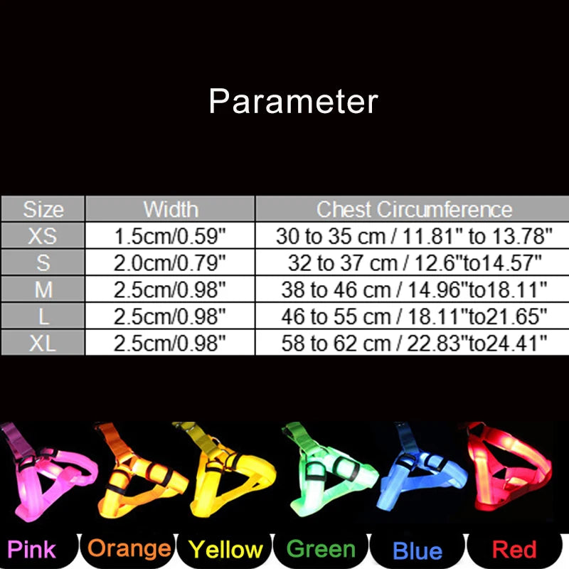 Harnais électronique LED tendance pour animaux de compagnie, accessoires pour chiens en nylon, laisse lumineuse clignotante, gilet lumineux pour chien, fournitures pour animaux de compagnie