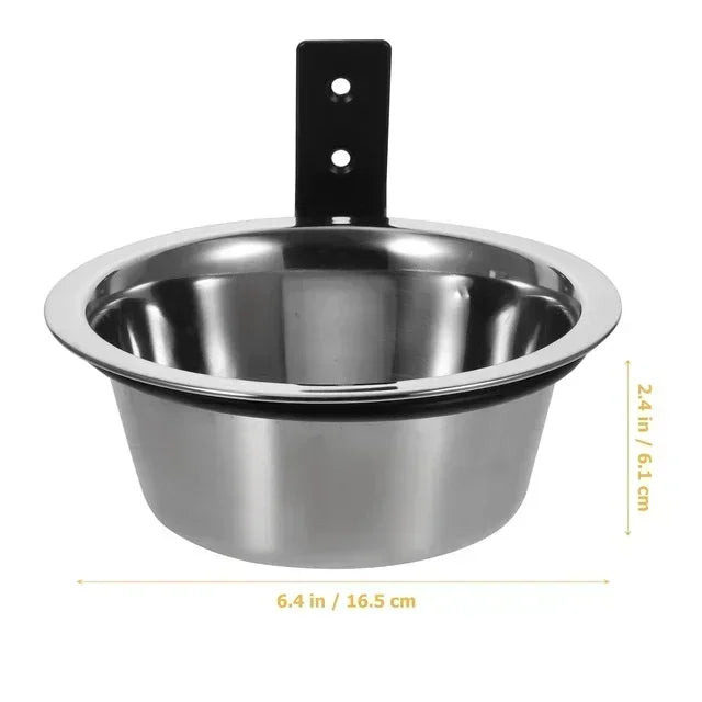 Gamelle murale pour animaux de compagnie, gamelle fixe pour cage de chien, gamelle suspendue en acier inoxydable pour chien et chat, gamelle durable pour chiot et chaton, gamelle pour eau et nourriture