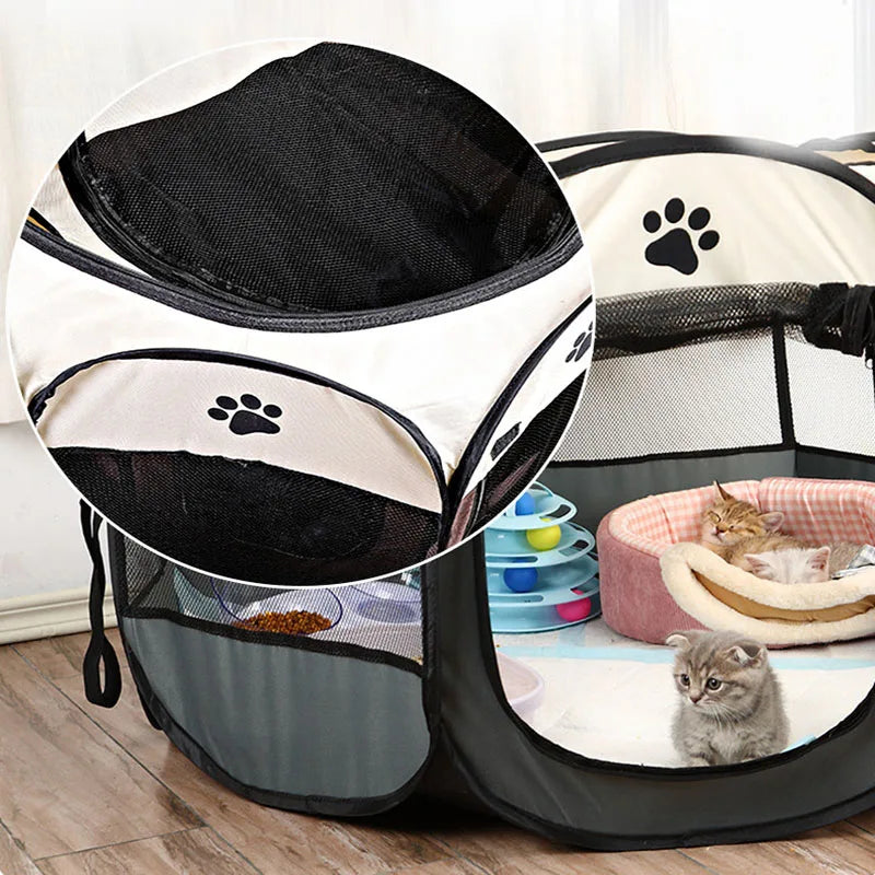 Cages pliables pour chats et chiens, cages pour chats et chiens, salles de mise bas, animaux de compagnie, cages octogonales, clôtures respirantes, tentes, résistantes aux griffes