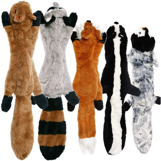 Jouet pour chien amusant en peluche sans rembourrage, avec couineur, imitant un animal. Peluche résistante et sans rembourrage, jouet à mâcher pour chien, jouet à froisser pour animaux de compagnie.