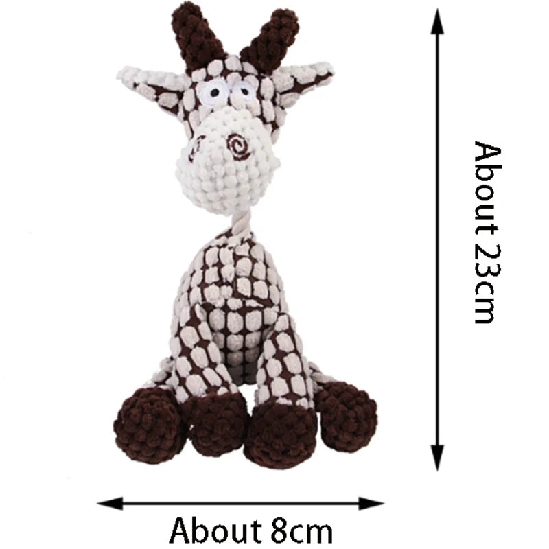 Jouet interactif pour chiens et chats, corde en coton gris-brun, peluche âne sonore, jouet de dressage créatif à mâcher pour animaux de compagnie
