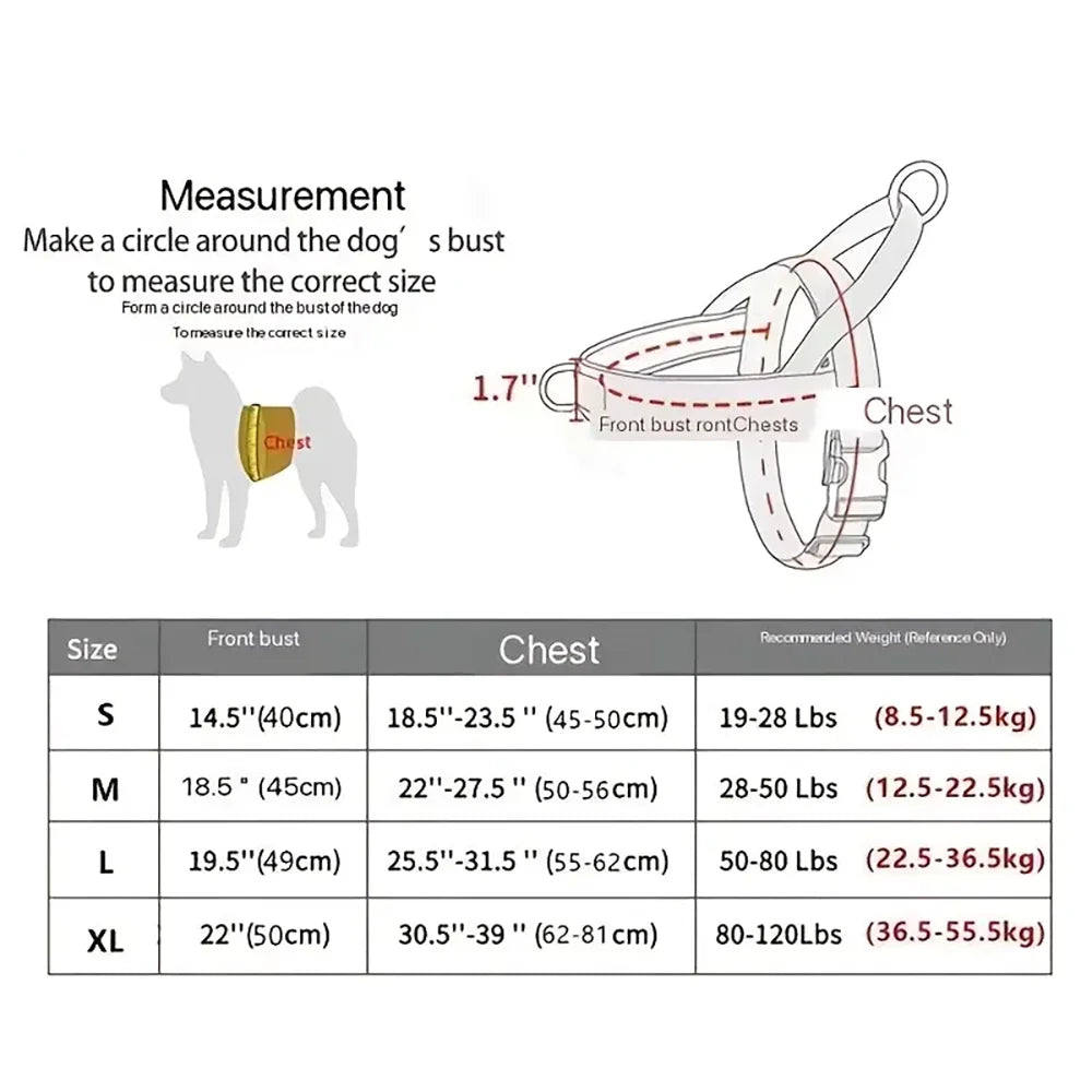 Harnais tactique anti-traction pour chien en nylon 1000D ajustable pour grands chiens, gilet d'entraînement extérieur avec poignée et éléments réfléchissants