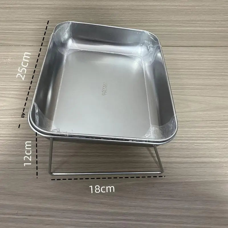 ♥Gamelle double compartiment en acier inoxydable inclinée pour chats et chiens, idéale pour prévenir la spondylose cervicale.