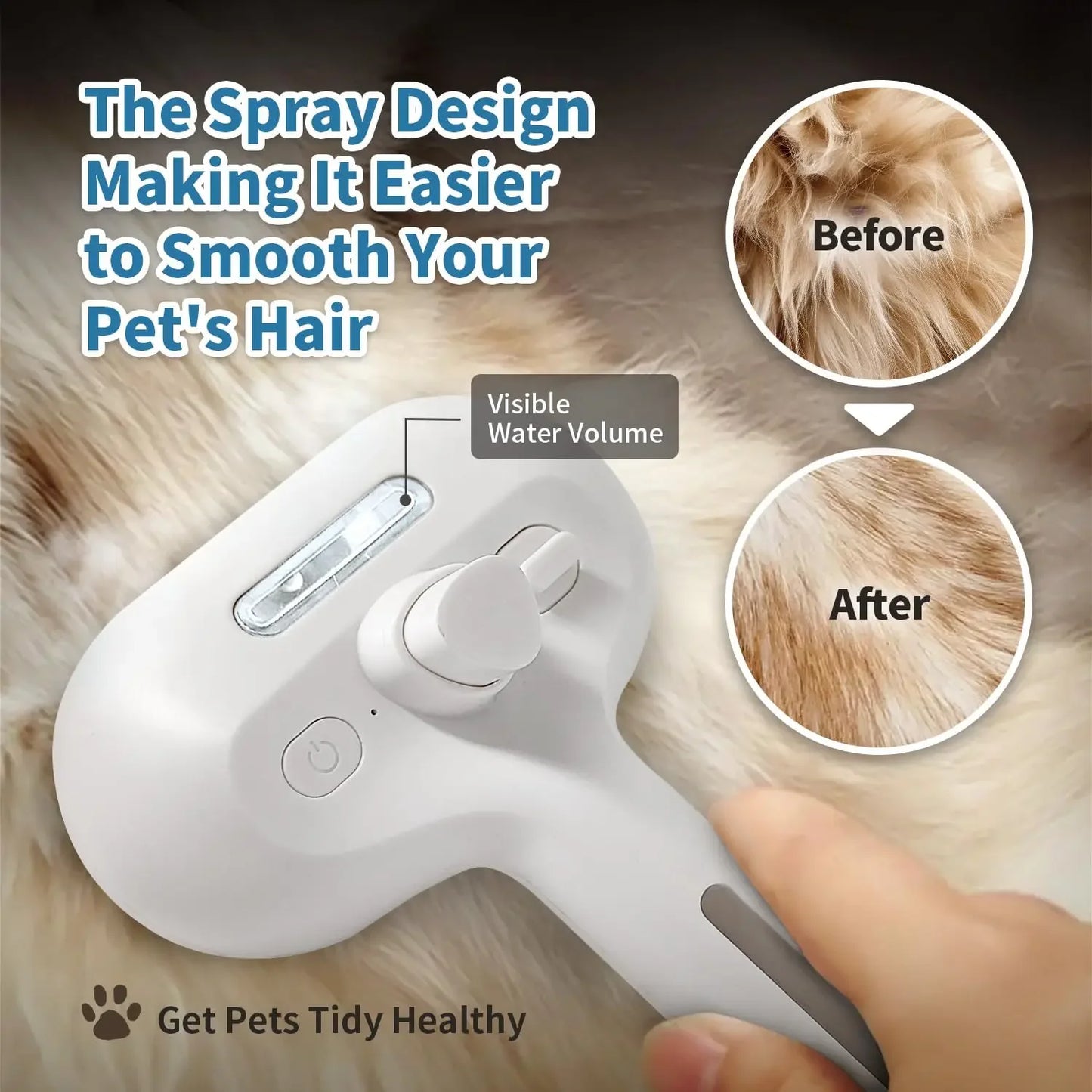 Brosse a vapeur anti-poils pour chiens et chats  -nettoyage rapide et efficace