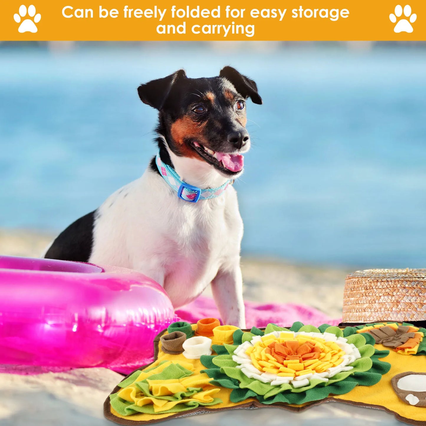 Tapis de fouille pour animaux de compagnie, antidérapant, en polyester doux, distributeur de friandises interactif pour chiens, idéal pour l'entraînement olfactif et l'alimentation lente.