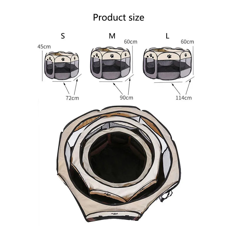 Cages pliables pour chats et chiens, cages pour chats et chiens, salles de mise bas, animaux de compagnie, cages octogonales, clôtures respirantes, tentes, résistantes aux griffes