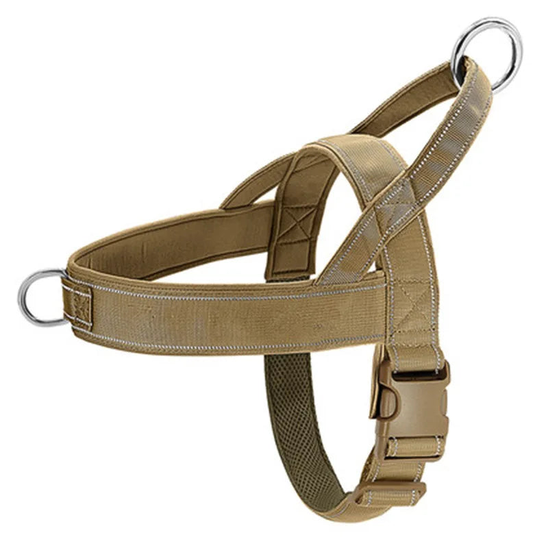 Harnais tactique anti-traction pour chien en nylon 1000D ajustable pour grands chiens, gilet d'entraînement extérieur avec poignée et éléments réfléchissants