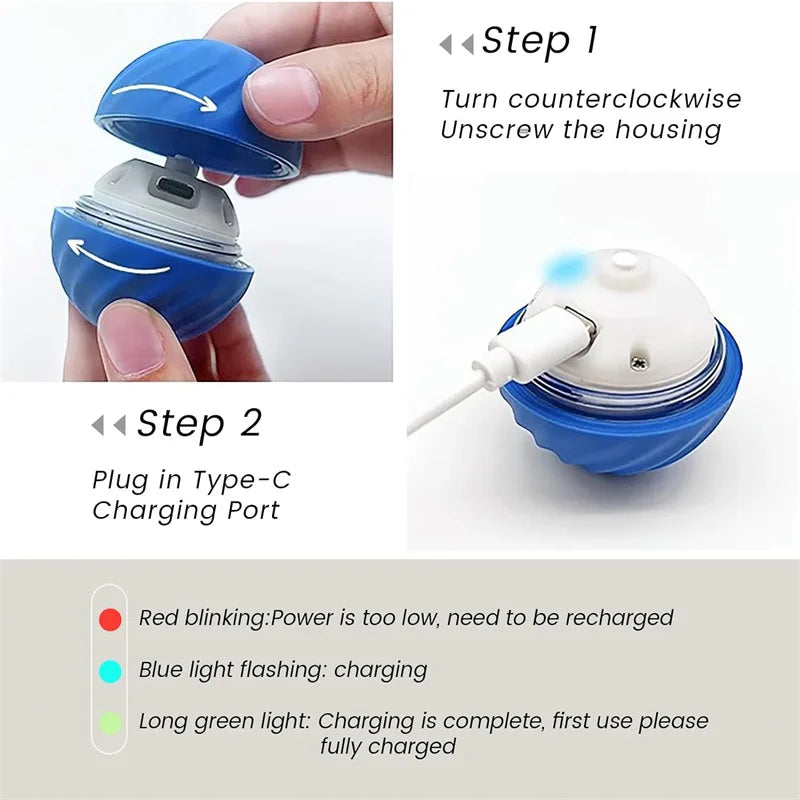 Balle Intelligente pour Chien – Jouet Interactif Anti-Ennui Rechargeable USB 🐶