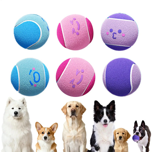 Balles de tennis pour chiens 6 Pièces Petit exercice pour animaux de compagnie Fetch Toys balles de chien grinçantes pour chiot ludique jardin exterieur