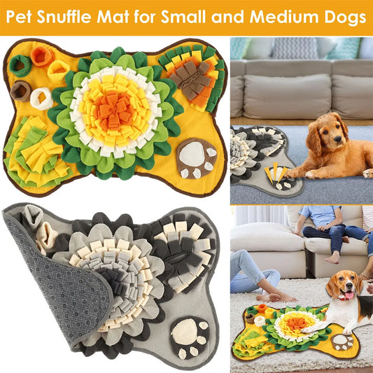 Tapis de fouille pour animaux de compagnie, antidérapant, en polyester doux, distributeur de friandises interactif pour chiens, idéal pour l'entraînement olfactif et l'alimentation lente.