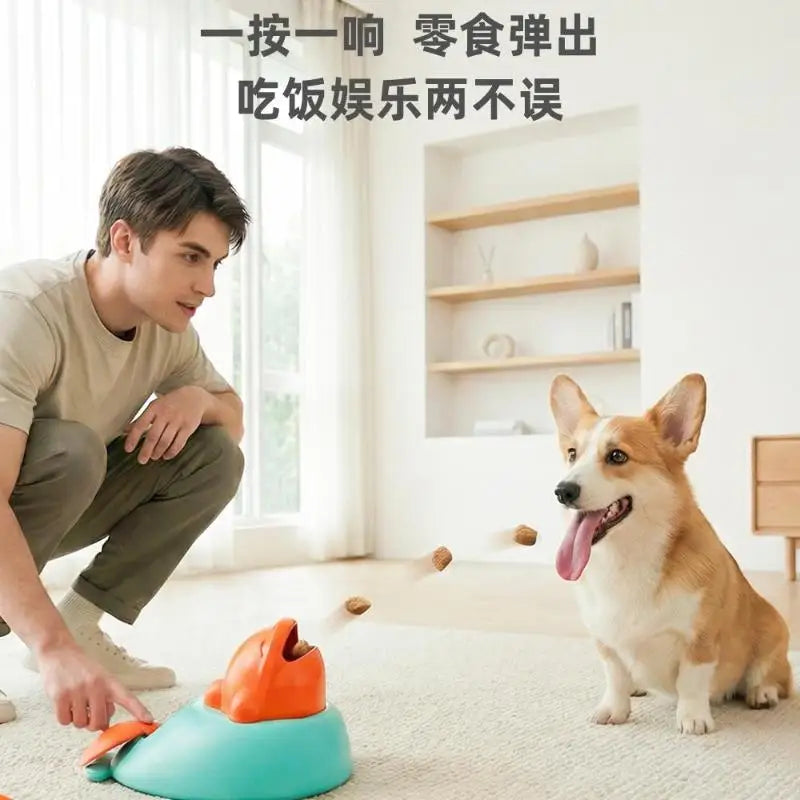 Jouet d'entraînement pour animaux de compagnie : lanceur de croquettes interactif, puzzle ludique pour chiens et chats.